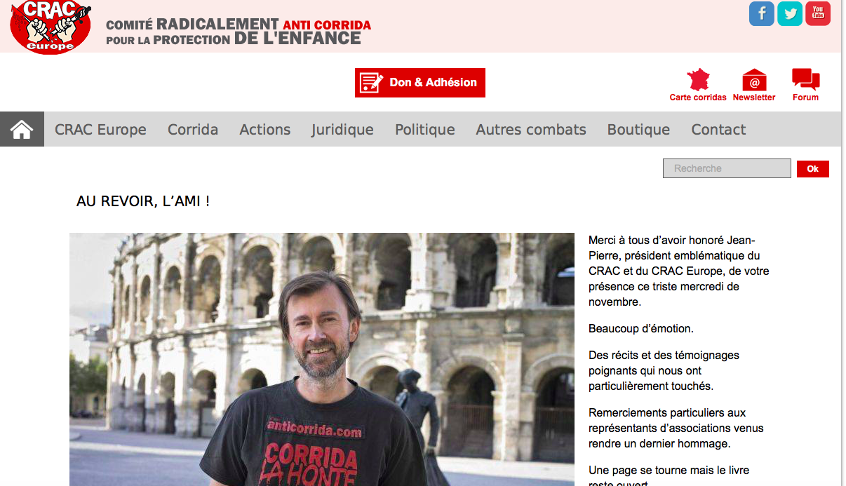 Les T-shirts « Corrida la honte » - CRAC Europe